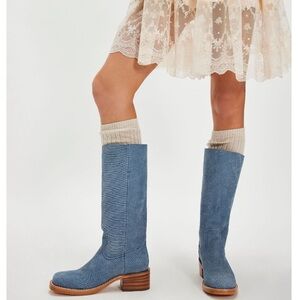 Brand New Frye Blue Knee-High Boots